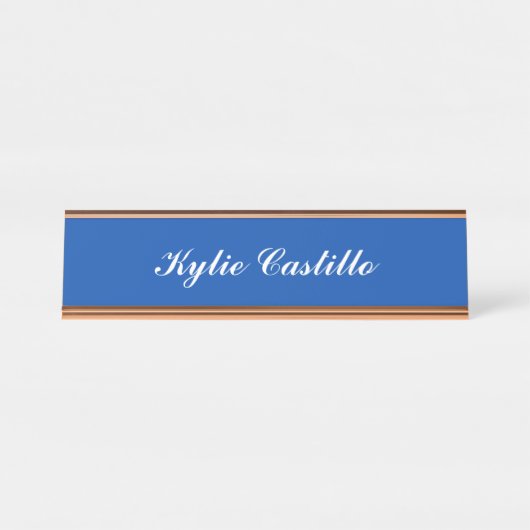 Porte-nom Pour Bureau Cobalt Blue Unique Professional Calligraphy (Devant)