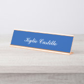 Porte-nom Pour Bureau Cobalt Blue Unique Professional Calligraphy (Devant)