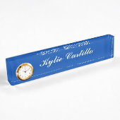 Porte-nom Pour Bureau Cobalt Blue Unique Professional Nom de calligraphi