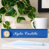 Porte-nom Pour Bureau Cobalt Blue Unique Professional Nom de calligraphi