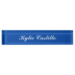Porte-nom Pour Bureau Cobalt Blue Unique Professional Nom de calligraphi