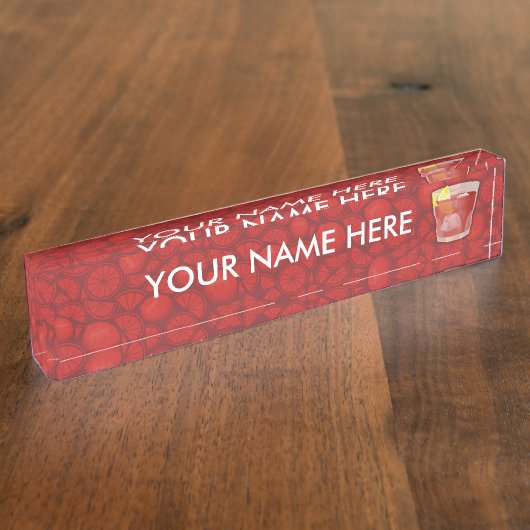 Porte-nom Pour Bureau cocktail Americano (Taille)