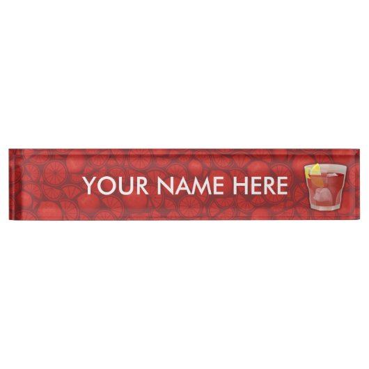 Porte-nom Pour Bureau cocktail Americano (Devant)