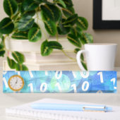 Porte-nom Pour Bureau Code binaire dans bleu et pourpre