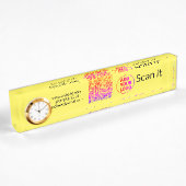 Porte-nom Pour Bureau Code QR minimal simple ajouter un logo scanner nom