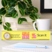 Porte-nom Pour Bureau Code QR minimal simple ajouter un logo scanner nom
