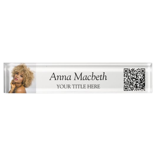 Porte-nom Pour Bureau Code QR professionnel (Devant)