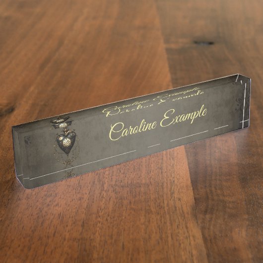 Porte-nom Pour Bureau Coeur de vapeur, (Taille)