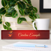 Porte-nom Pour Bureau Coeur flamboyant.