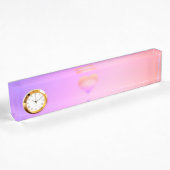 Porte-nom Pour Bureau cœur rose