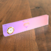 Porte-nom Pour Bureau cœur rose (Taille)