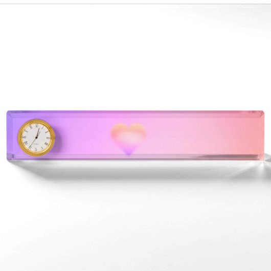 Porte-nom Pour Bureau cœur rose (Devant)