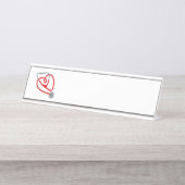 Porte-nom Pour Bureau Coeur stéthoscope (Devant)