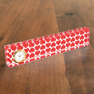 Porte-nom Pour Bureau Coeurs rouges Motif, Romantique, Amour