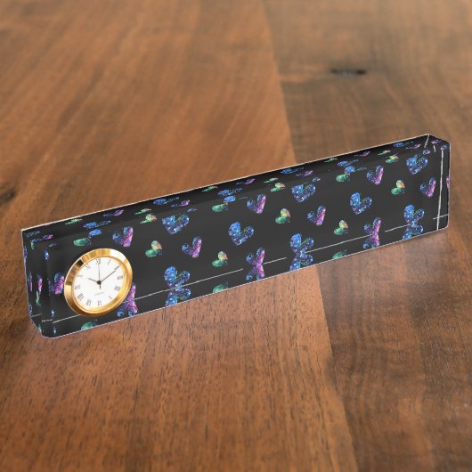 Porte-nom Pour Bureau Coeurs spatiaux (Taille)