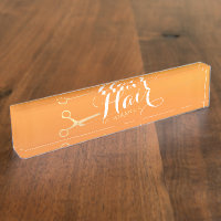 Coiffeur Salon de maquillage Chic Orange Ciseaux o