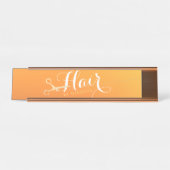 Porte-nom Pour Bureau Coiffeur Salon de maquillage Chic Orange Ciseaux o (Devant)
