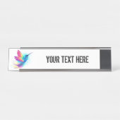 Porte-nom Pour Bureau Colibri arc-en-ciel exotique (Devant)