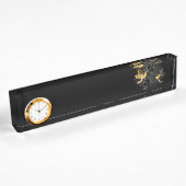 Porte-nom Pour Bureau Colibri noir et or