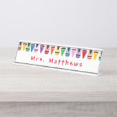 Porte-nom Pour Bureau Colonne Couleur De Cuisinière Retour À L'École (Devant)