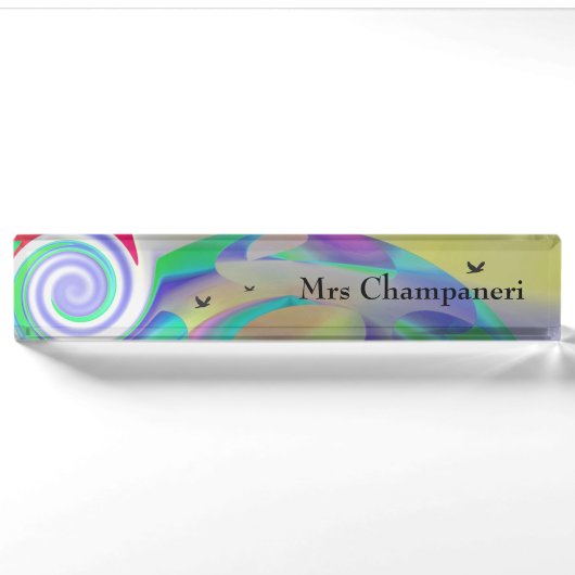 Porte-nom Pour Bureau Coloré (Devant)