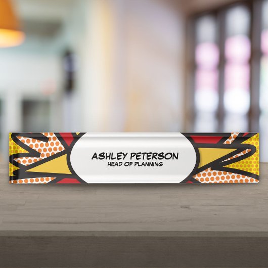 Porte-nom Pour Bureau Comédie amusante Retro