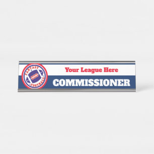 Porte-nom Pour Bureau Commissaire du football d'imaginaire
