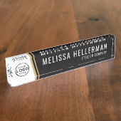 Porte-nom Pour Bureau Company Logo Black Gold (Taille)