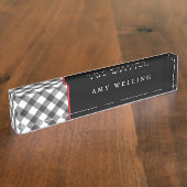 Porte-nom Pour Bureau Compartiment noir et blanc de contrôle de Buffalo (Taille)