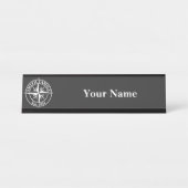 Porte-nom Pour Bureau Compass star monogramme personnalisable emblème bu (Devant)