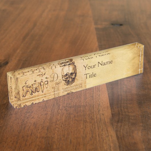 PORTE-NOM POUR BUREAU COMPÉTENCE ET DENTS, CLINIQUE DENTAIRE, MONOGRAMME (Taille)