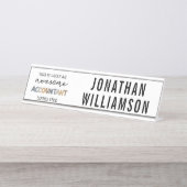 Porte-nom Pour Bureau Comptable Funny Awesome CPA Accounting (Devant)