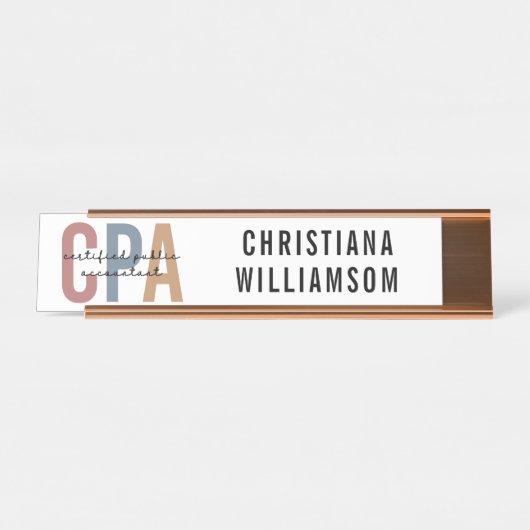 Porte-nom Pour Bureau Comptable public certifié CPA (Devant)