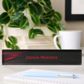 Porte-nom Pour Bureau Conception abstraite rouge au point