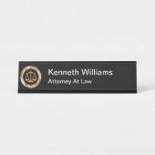 Porte-nom Pour Bureau Conception chique d'emblème de loi de mandataire (Devant)