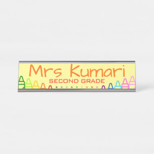 Porte-nom Pour Bureau Conception Crayon de l'enseignant personnalisé
