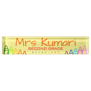 Porte-nom Pour Bureau Conception Crayon de l'enseignant personnalisé