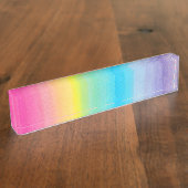 Porte-nom Pour Bureau Conception d'arc-en-ciel d'aquarelle (Taille)