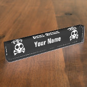 Porte-nom Pour Bureau Conception de crâne de pirate (Taille)