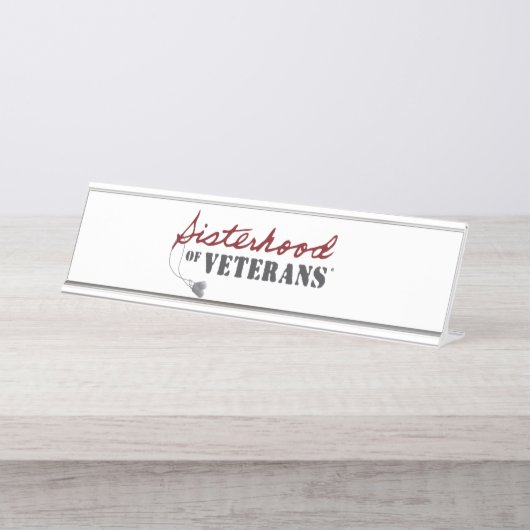 Porte-nom Pour Bureau Conception de fierté militaire des sœurs de vétéra (Devant)