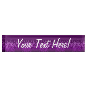 Porte-nom Pour Bureau Conception de flammes de course violettes cool
