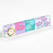 Porte-nom Pour Bureau Conception de fleurs vibrantes en fleurs