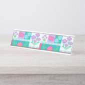 Porte-nom Pour Bureau Conception de fleurs vibrantes en fleurs (Devant)