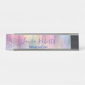 Porte-nom Pour Bureau Conception de marque iridescente tendance (Devant)