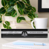 Porte-nom Pour Bureau Conception d'intérieur ou logo d'architecte noir e