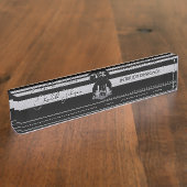 Porte-nom Pour Bureau Conception d'intérieur ou logo d'architecte noir e (Taille)