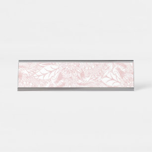 Porte-nom Pour Bureau Conception florale de mandala d'or rose élégant de