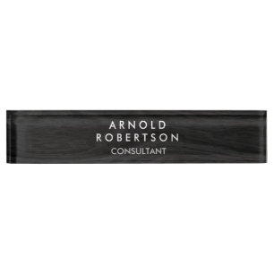 Porte-nom Pour Bureau Conception minimaliste de parquet gris Design mode