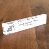 Porte-nom Pour Bureau Conception personnalisée par | affligée de (Taille)