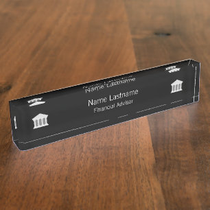 Porte-nom Pour Bureau Conception professionnelle du conseiller financier